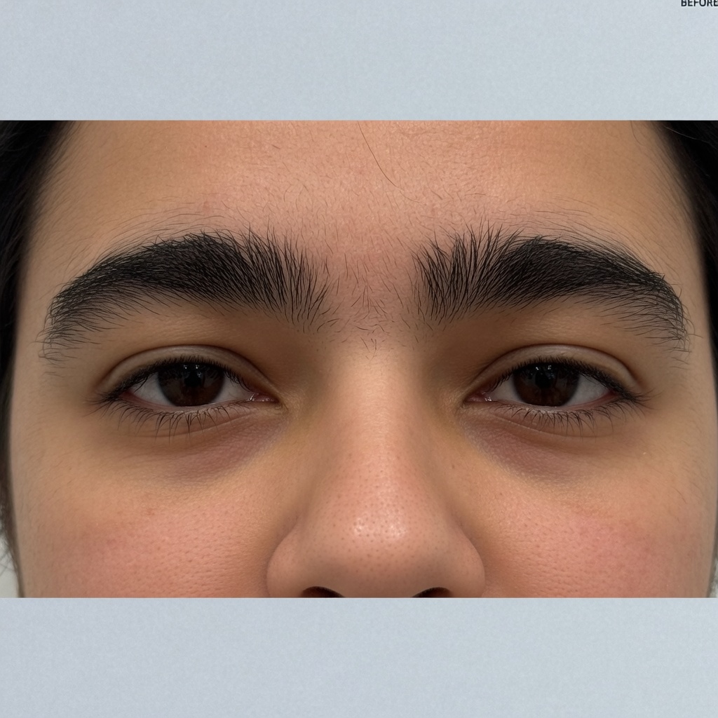 Example before eyebrow threading
